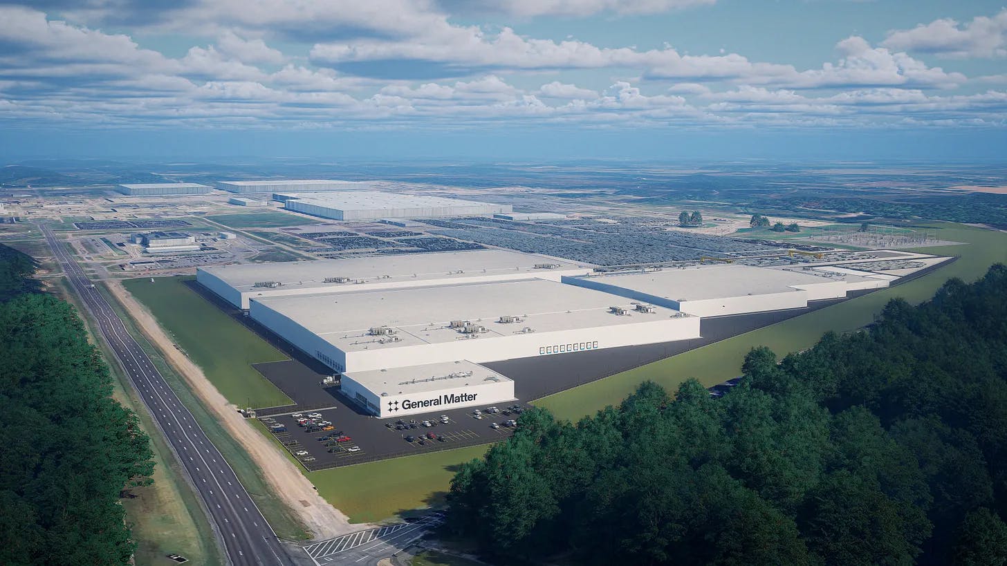 an aerial view of a conceptual design of an industrial campus 